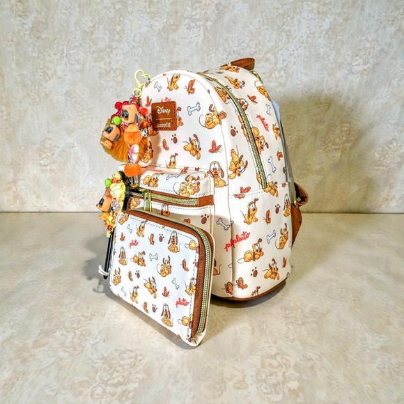 NEW Loungefly Disney Baby Pluto LOT!  Mini Backpack, Wallet, Charm & Mirror main image 9